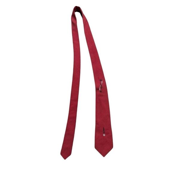 VINTAGE WEMBLEY Men's Maroon Embroidered 100% Dacron Neck Tie OS - Picture 3 of 5